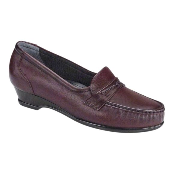 SAS Easier Tripad Comfort Dress Loafers Burgundy Leather Slip On USA Shoes, 10 - Picture 2 of 13